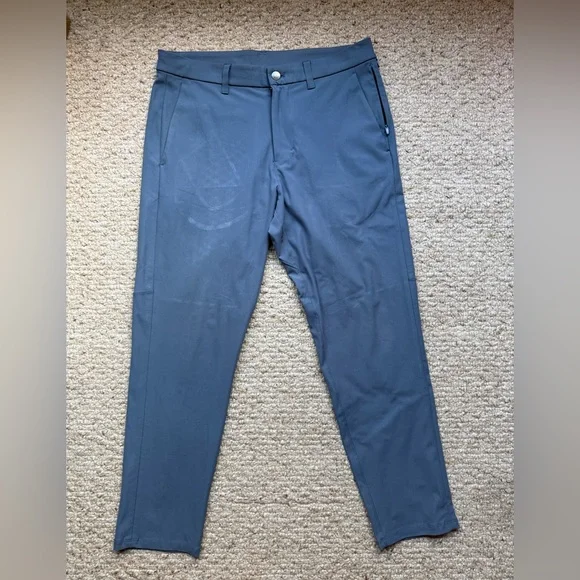 🍋 Men's LULULEMON Iron Blue Commission Pant Slim Warpstreme 28" Inseam 32” Waist - Picture 6 of 14